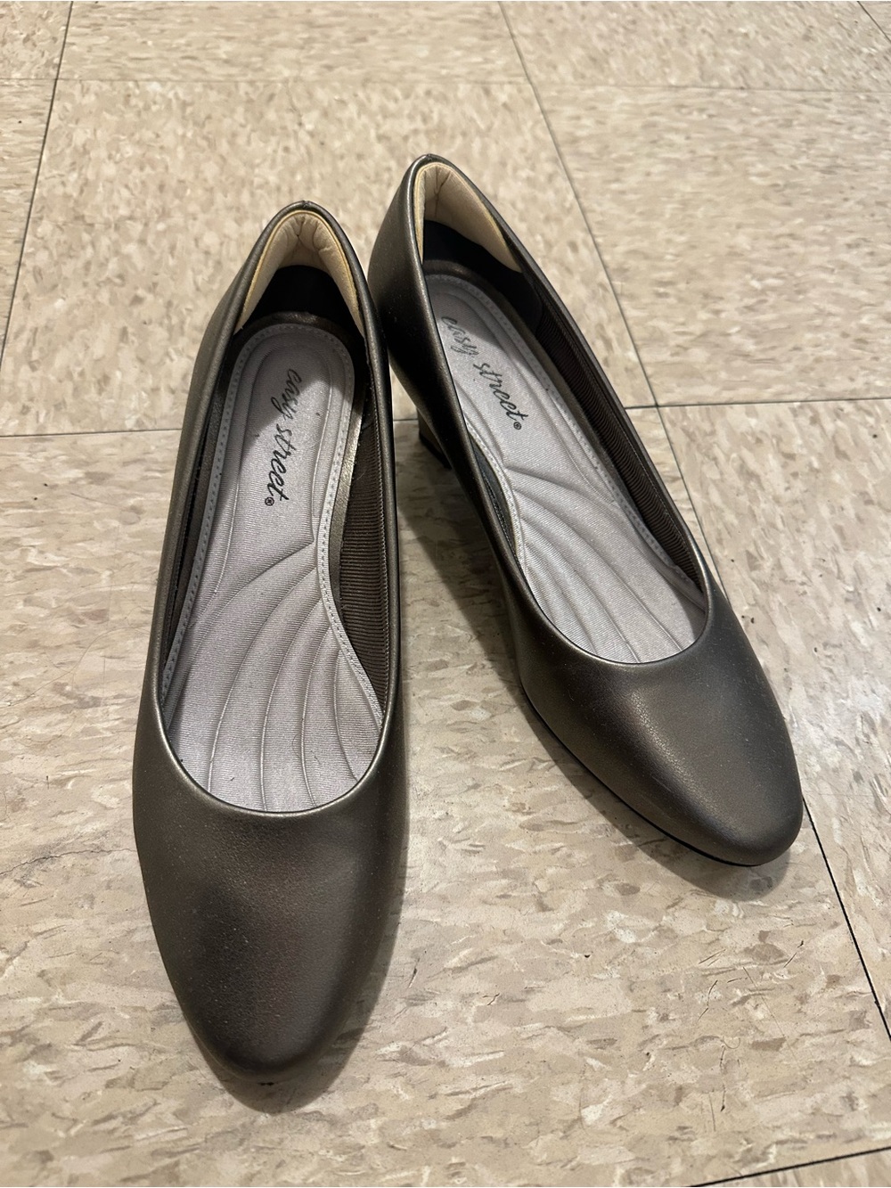 easy street Black Slip-On Comfort Flats